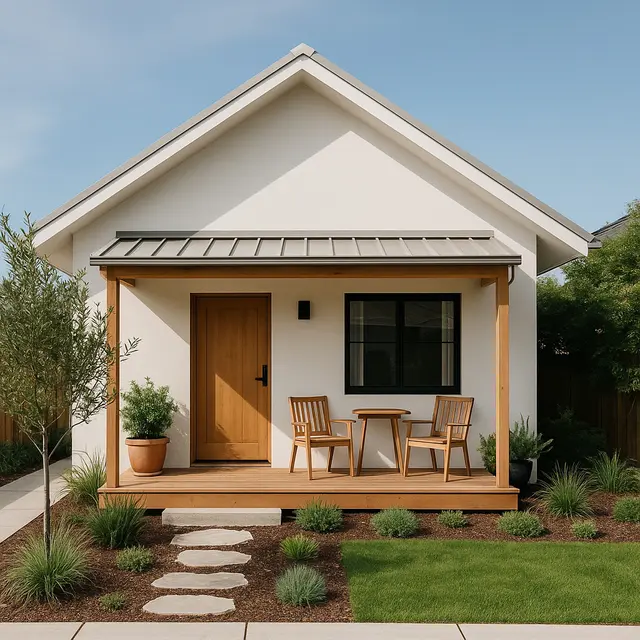 Model Rumah Sederhana dengan Teras dan Taman Mini ala Pinterest yang Cocok Buat Lahan Mungil