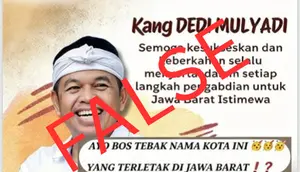 Cek Fakta: Tidak Benar Dedi Mulyadi Bagi Hadiah dengan Tebak Nama Kota