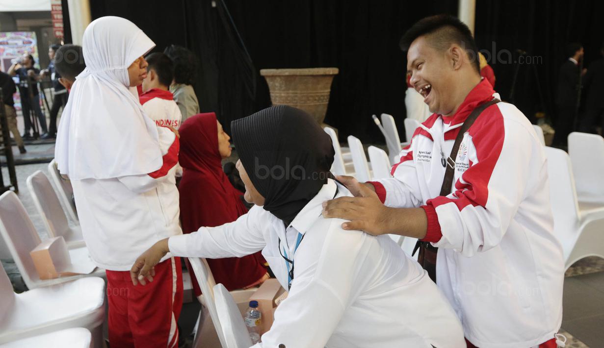 Atlet Para Games, Werdhy Ramadhan, saat acara peresmian hitung mundur Asian Para Games 2018 di Kemayoran, Jumat (6/10/2017). Asian Para Games 2018 akan digelar mulai 8 hingga 13 Oktober di Jakarta-Palembang. (Bola.com/M Iqbal Ichsan)