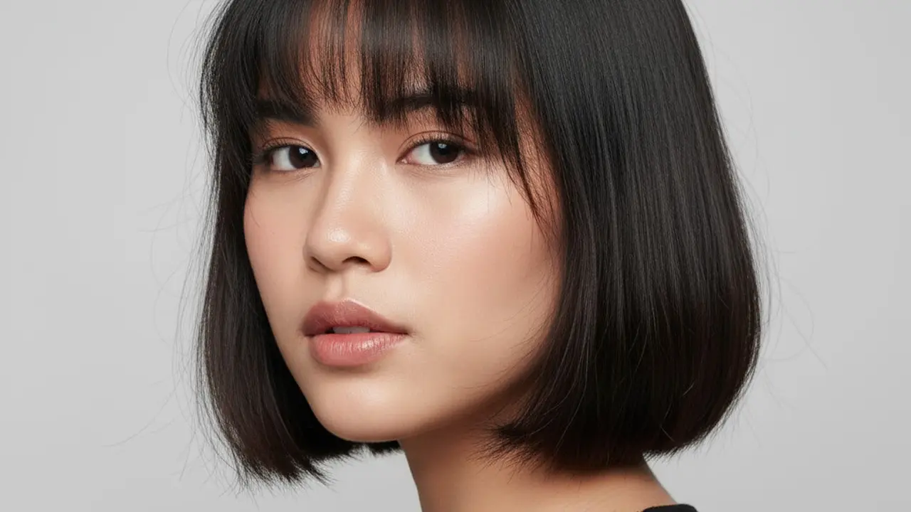 Model Rambut Poni Tipis ala Korea untuk Wajah Kecil