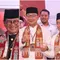 Ridwan Kamil-Suswono dan Pramono Anung-Rano dipakaikan cukin saat daftar Pilkada Jakarta. (Liputan6.com/Angga Yuniar)