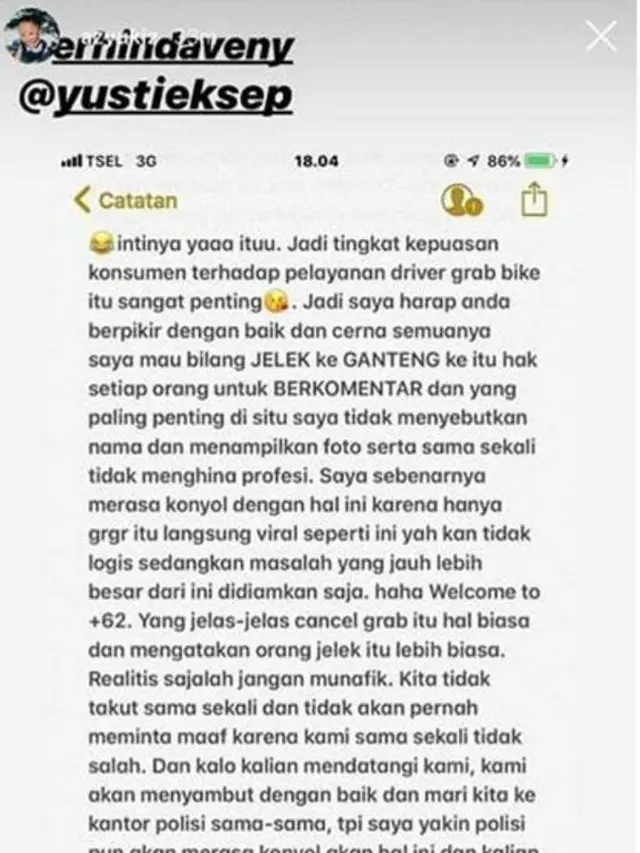 cewek cancel orderan karena driver jelek