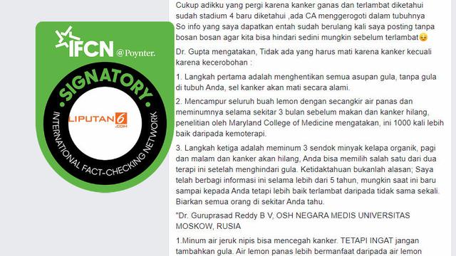Cek Fakta - di balik klaim perasan lemon sembuhkan kanker