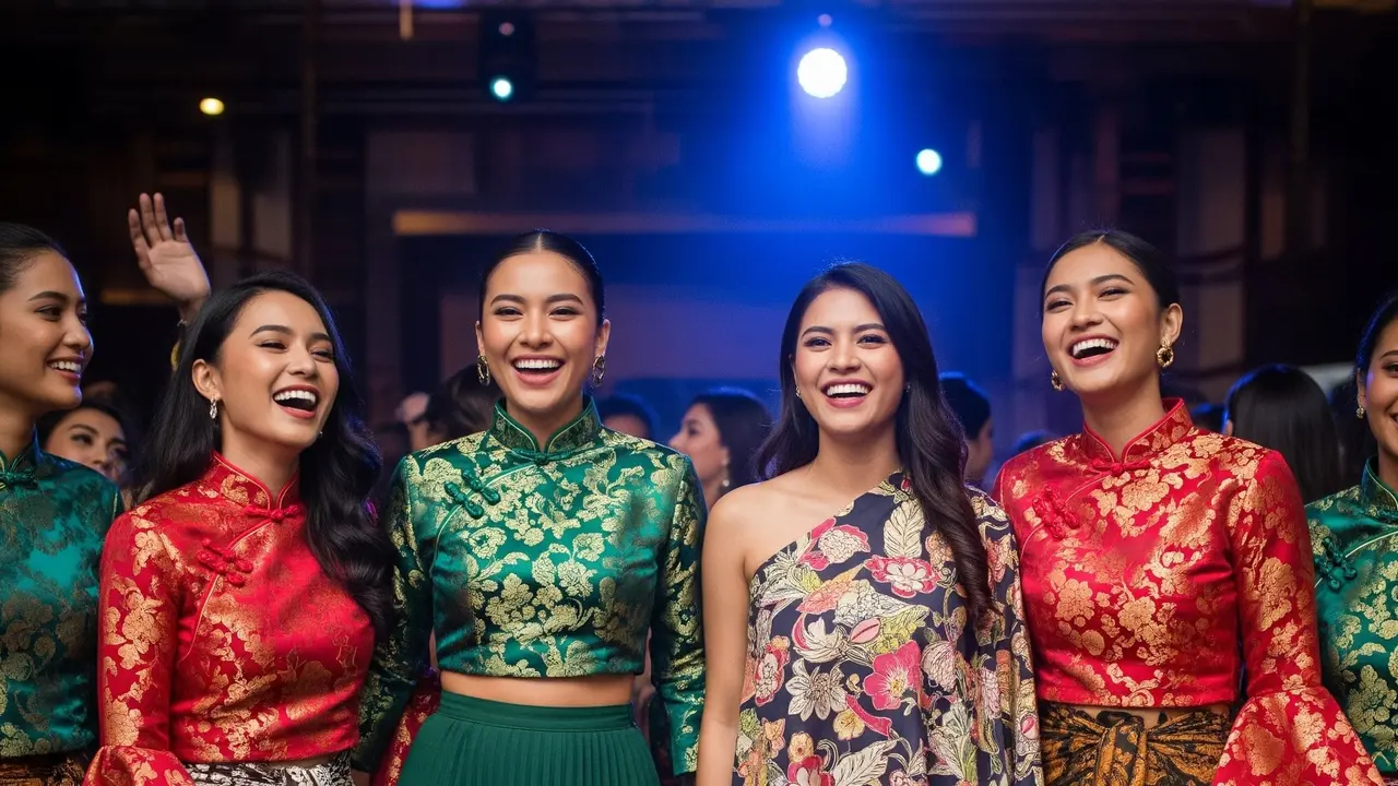 Model Baju Pesta Atasan Brokat Bawahan Batik