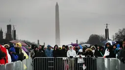Diperkirakan 800 ribu orang akan berkumpul di National Mall, Washington DC, untuk menyaksikan langsung pelantikan Trump, AS, Jumat (20/1).(AFP Photo)