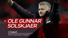 Berita video raihan Ole Gunnar Solskjaer bersama Manchester united ungguli Pep Guardiola dan Carlo Ancelotti.