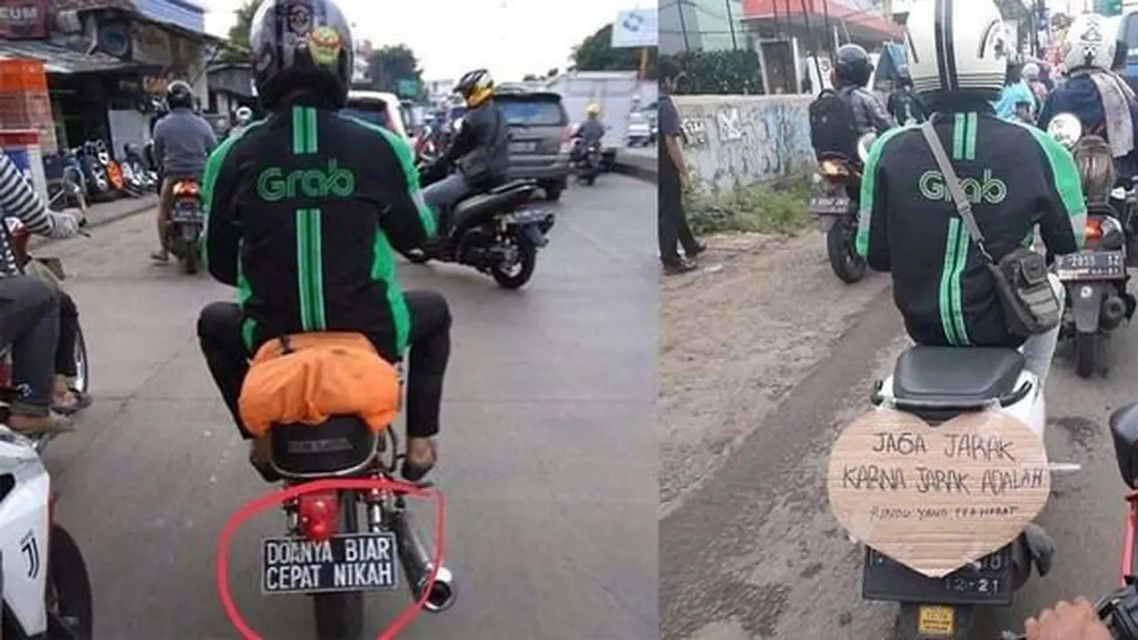 Pelat nomor ojol yang bikin ngakak