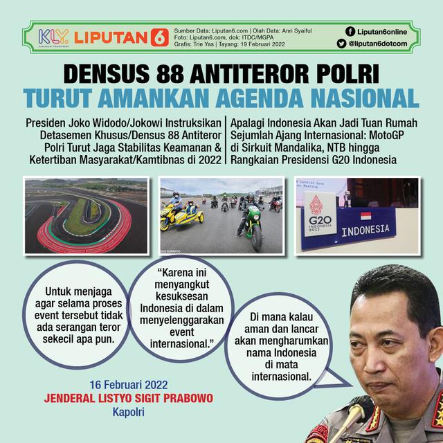 Infografis Densus 88 Antiteror Polri Turut Amankan Agenda Nasional. (Liputan6.com/Trieyasni)