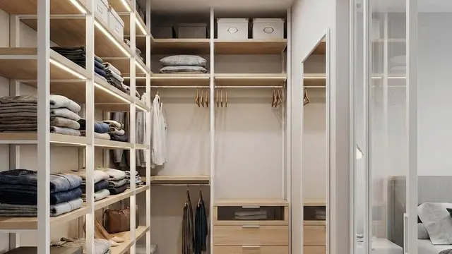 Desain Walk-In Closet di Kamar Sempit