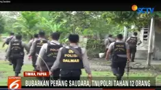 Sejak Selasa pagi, aparat gabungan dari Polri dan TNI telah menyisir Distrik Kwamki dan menggeledah setiap rumah warga. Hasilnya, 12 orang telah ditahan.