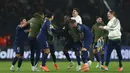 Menang atas Manchester City membuat Paris Saint-Germain naik ke peringkat 22 klasemen dengan poin 10 dari tujuh pertandingan. Sementara, Manchester City harus turun ke peringkat 25 dengan poin delapan. (Franck FIFE/AFP)