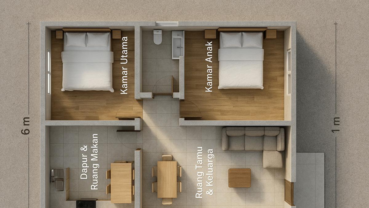 5 Desain Rumah 6x9 dengan Kamar Anak, Inspirasi Hunian Nyaman