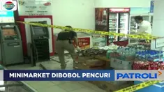 Petugas menemukan tangga dan tambang berwarna hijau yang diduga sebagai alat untuk masuk ke dalam minimarket lewat bangunan yang dibongkar.