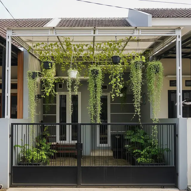 9 Desain Teras Sejuk dengan Tanaman Gantung, Hadirkan Kesejukan dan Estetika di Rumah