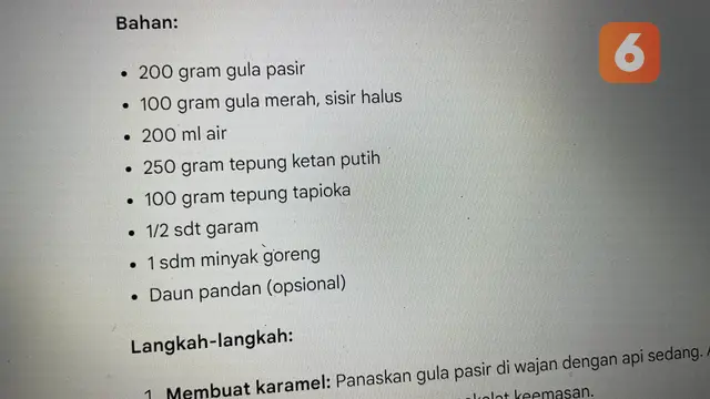 Pakai bantuan Gemini untuk mencari resep kue keranjang