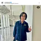 Unggahan instagram Menteri Keuangan Sri Mulyani Indrawati di @smindrawati. Sri Mulyani tampak terburu-buru di Istana Negara.&nbsp;