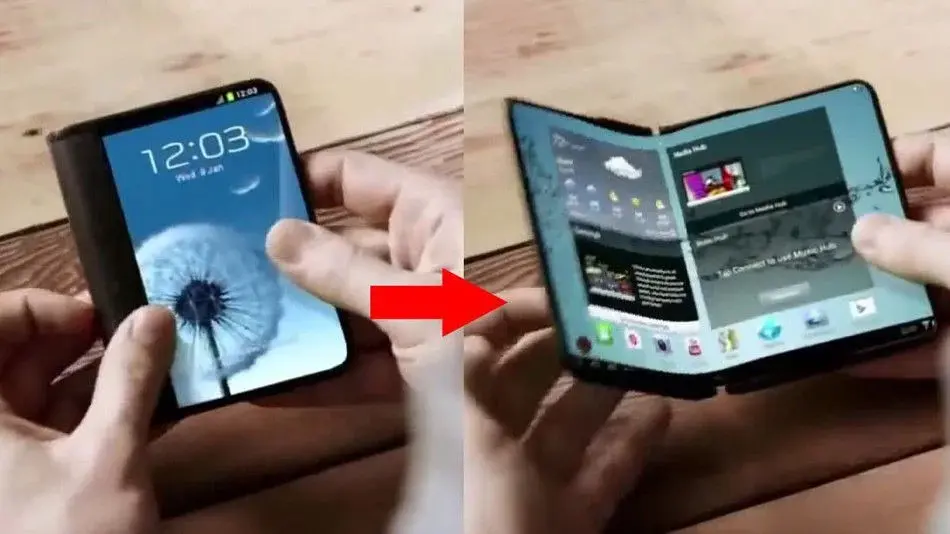 Smartphone yang diduga sebagai ponsel lipat Samsung (Sumber: Gizmochina)