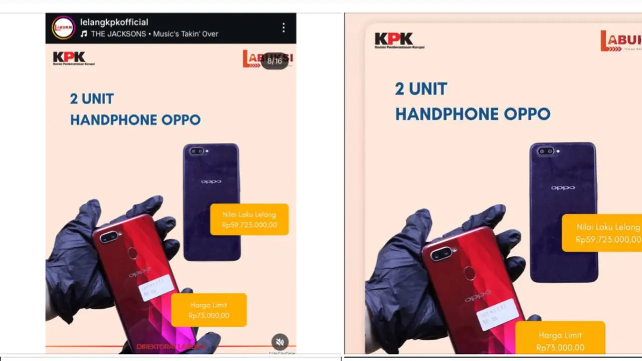 HP OPPO jadul yang dilelang KPK lakuk Rp 59 Juta