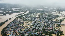 Topan Yagi yang menerjang Vietnam bagian utara mengakibatkan sejumlah bencana. (Xuan Quang/AFP)