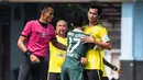 Pemain bersitegang saat babak perempat final laga Pertamax Liga Ayo 2019. (Dokumentasi)