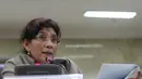 Menteri Susi Pudjiastuti saat memberikan keterangan pers di Kantor Kementerian KKP, Jakarta, Senin (8/12/2014). (Liputan6.com/Herman Zakharia)