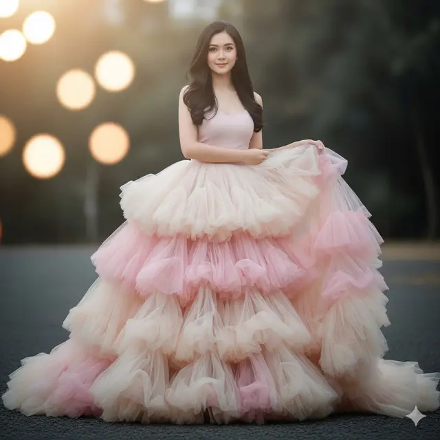 Maxi Tutu Dress Berlapis Tile