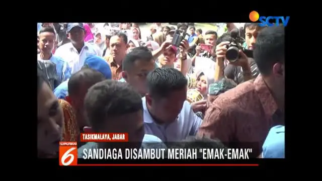 Sandiaga Uno Diserbu Emak-Emak saat Blusukan ke Tasikmalaya