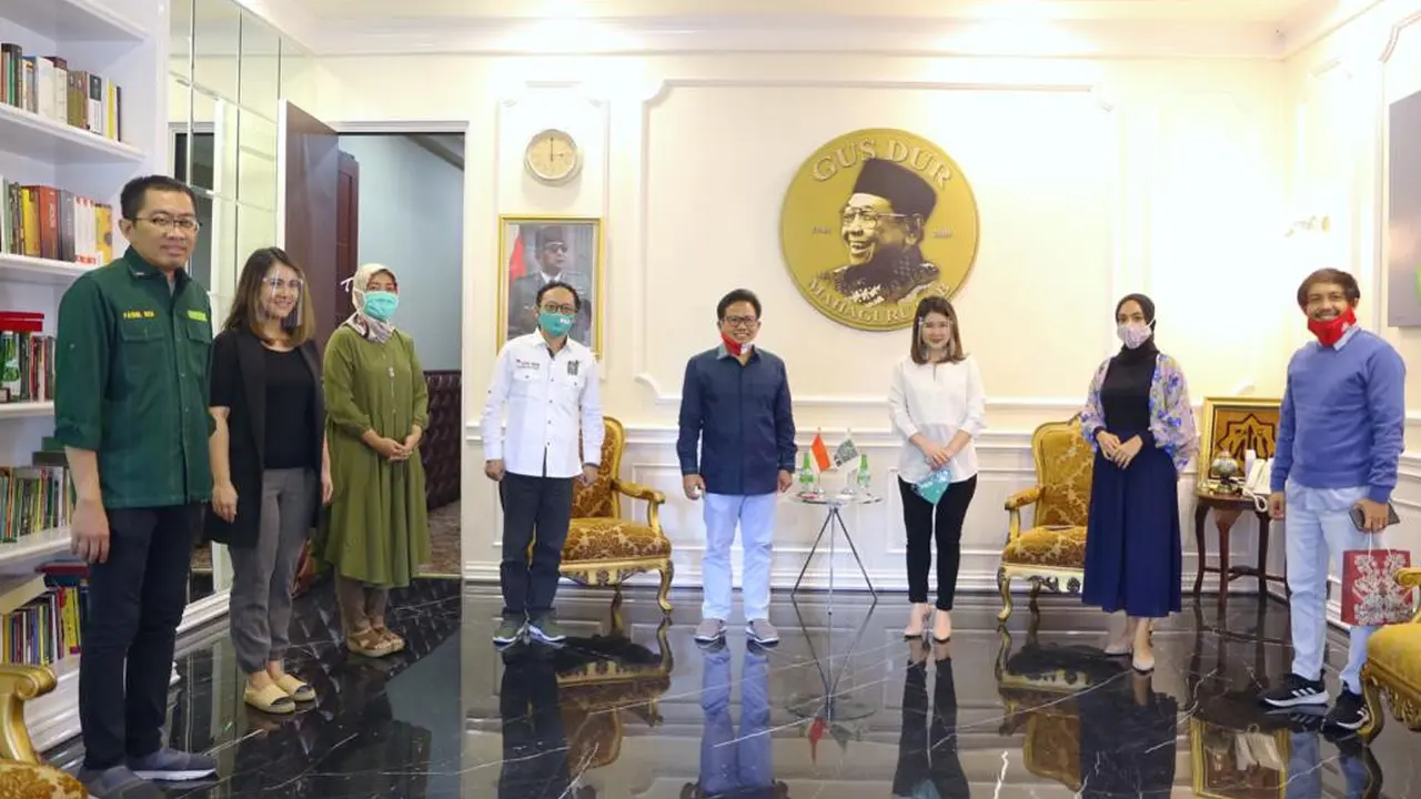 Ketua Umum PSI Grace Natalie menyambangi Ketua Umum PKB Muhaimin Iskandar, Senin (6/7/2020).