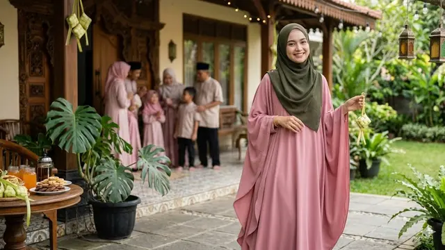 Gamis Lebaran Simpel tapi Terlihat Mahal