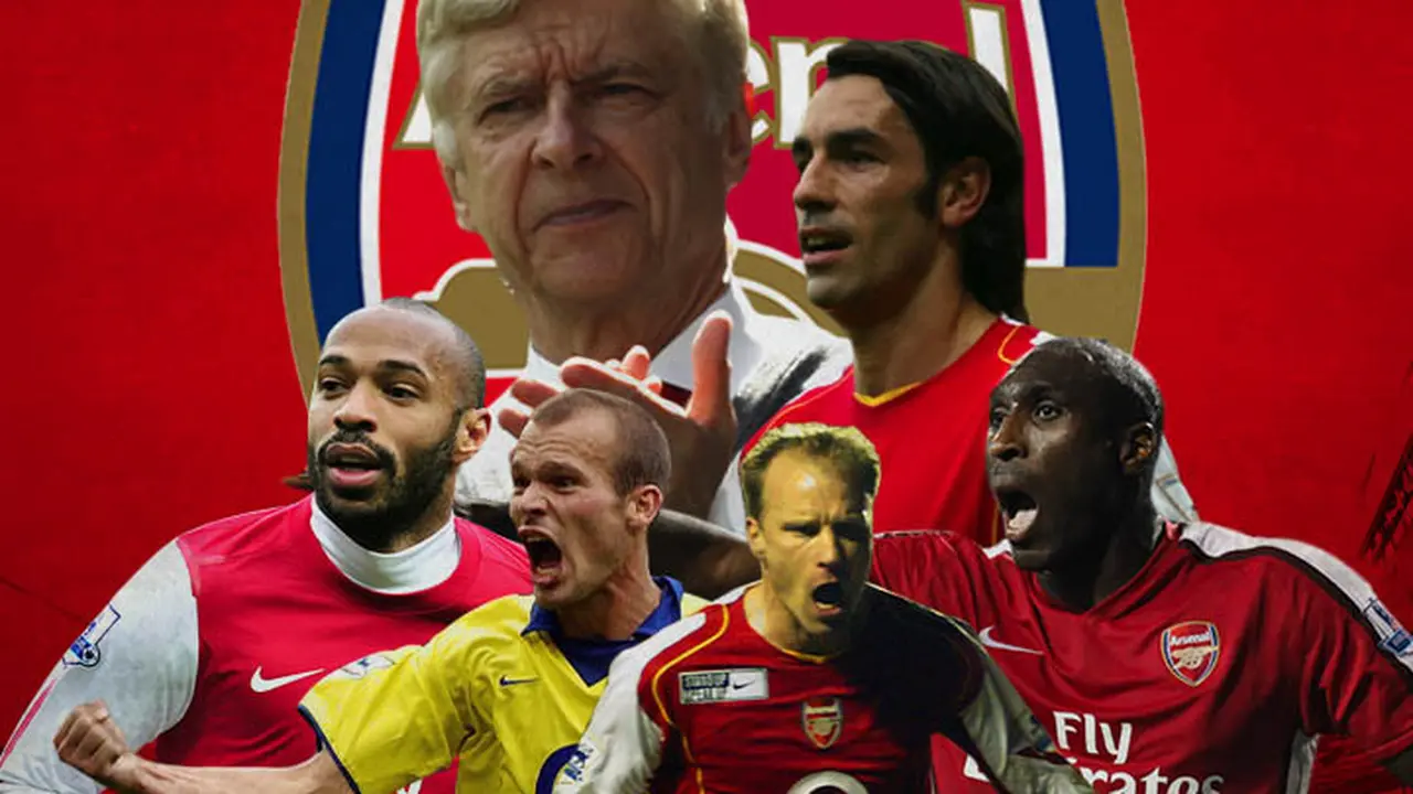 Arsenal - Arsene Wenger, Thiery Henry, Robert Pires, Patrick Vieira, Dennis Bergkamp, Ljungberg, Sol Campbell