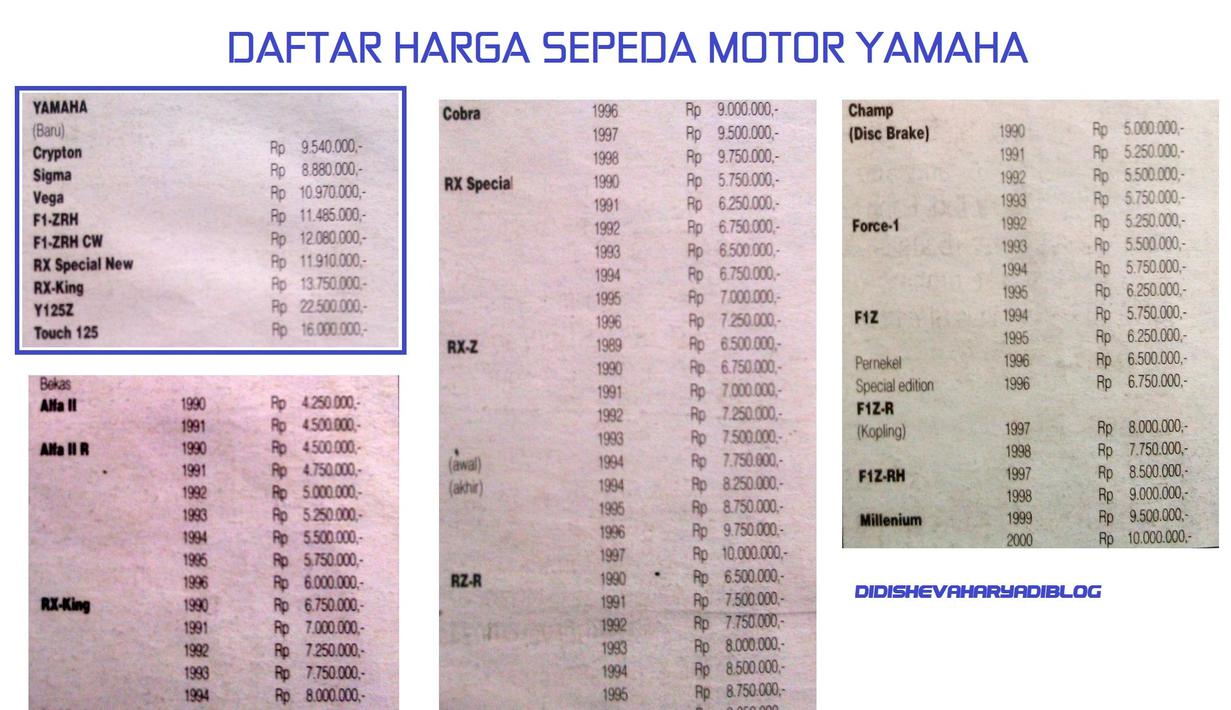 Yamaha saat itu memiliki sangat banyak varian dibandingkan dengan pabrikan lain. (Source: didishevaharyadi.wordpress.com)