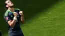 Ekspresi Gareth Bale setelah mencetak gol ke gawang Inggris dalam laga Grup B Piala Eropa 2016 di Stade Bollaert-Delelis, Lens, (16/6/2016). (Reuters/Benoit Tessier)