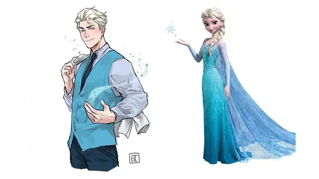 7 Potret Jika Putri Disney Berubah Jadi Pria Modern, Tetap Mempesona