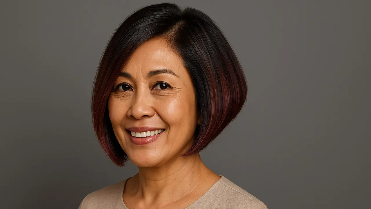14 Model Rambut Bob Nungging Pendek untuk Ibu-ibu 50 Tahun di 2025, Bikin Awet Muda dan Elegan