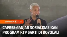 Calon Presiden nomor urut 3, Ganjar Pranowo, melakukan safari politik ke Boyolali, Jawa Tengah. Dalam kampanyenya Ganjar berjanji akan meluncurkan program satu Kartu Terpadu Indonesia atau KTP Sakti, sehingga masyarakat tidak perlu direpotkan banyakn...