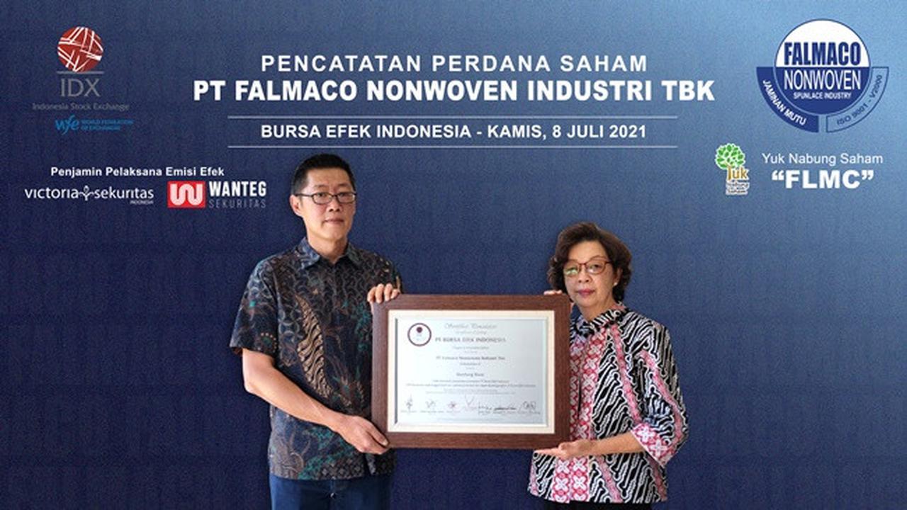 Pencatatan saham perdana PT Falmaco Nonwoven Industri Tbk pada Kamis, 8 Juli 2021 (Dok: BEI)