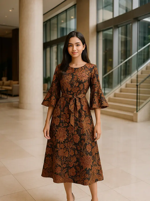 Model Batik Lengan Lonceng