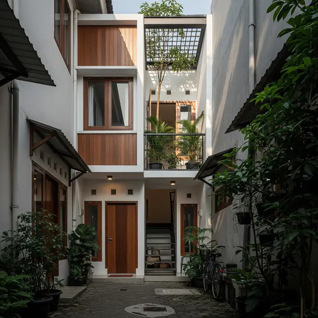 9 Desain Rumah Mungil di Gang Anti Pengap, Strategi Cerdas Sirkulasi Udara dan Cahaya