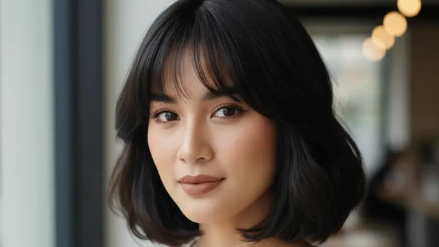 Chin-Length Bob with Soft Fringe
