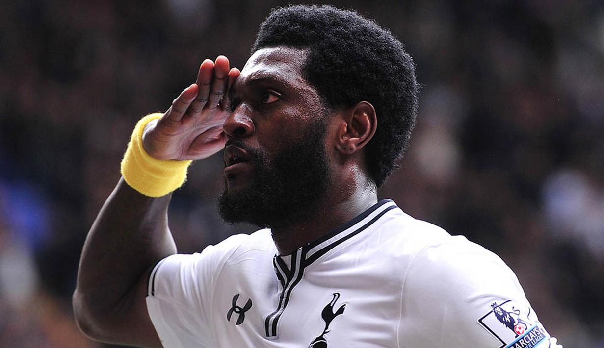 4. Emmanuel Adebayor (Togo), mantan pemain Real Madrid ini ditaksir memiliki kekayaan mencapai 355 miliar rupiah. Ketika masih bermain untuk Man. City, striker ini memiliki gaji sebesar 268.000 dollar per minggu. (AFP/Carl Court)