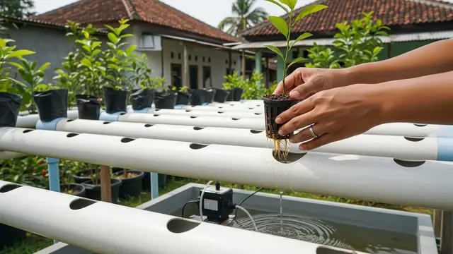 Pindahkan Bibit ke Sistem Pipa PVC
