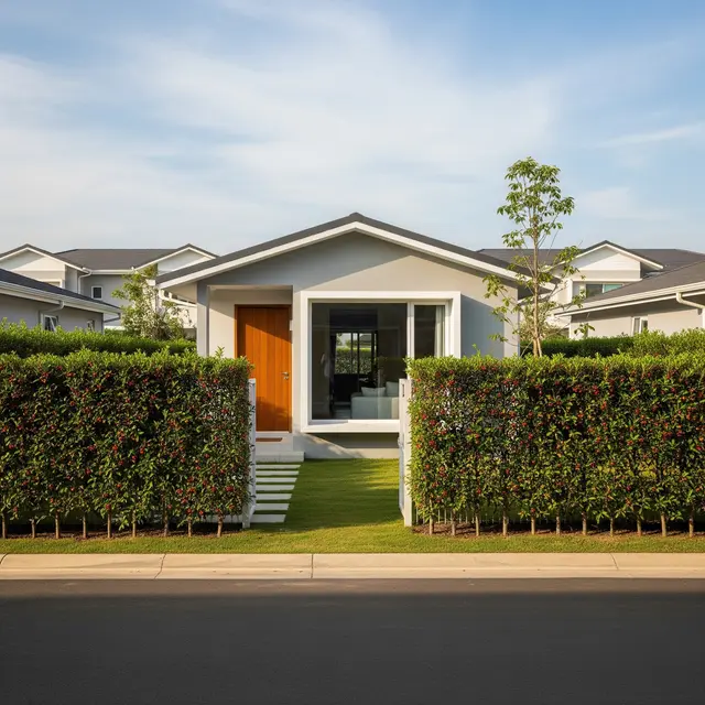 Ide Pagar Hidup Buah untuk Rumah Subsidi (Image by Gemini AI)