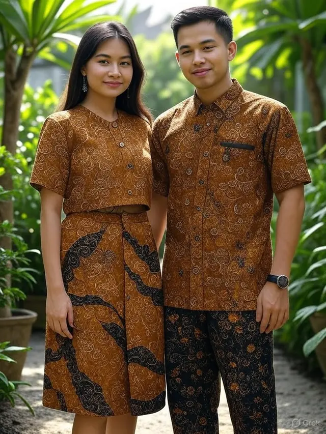 Model Sarimbit Batik Couple Modern untuk Keluarga Muda. Gemini