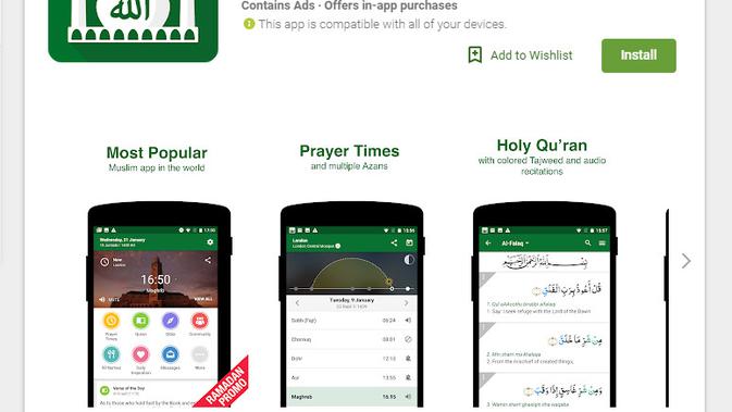 Aplikasi Muslim Pro (Sumber: Google Play)