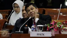  Kepala Pusat Pelaporan dan Analisis Transaksi Keuangan (PPATK) Muhammad Yusuf mengikuti Rapat Dengar Pendapat (RDP) dengan Komisi III DPR Di Kompleks Parlemen, Senayan, Jakarta, Kamis (11/2). (Liputan6.com/Johan Tallo)