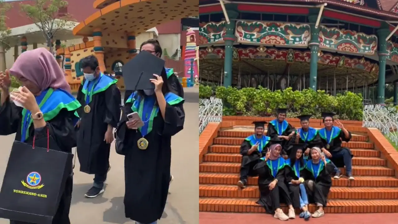 Keseruan pemuda rayakan wisudanya di Dufan.