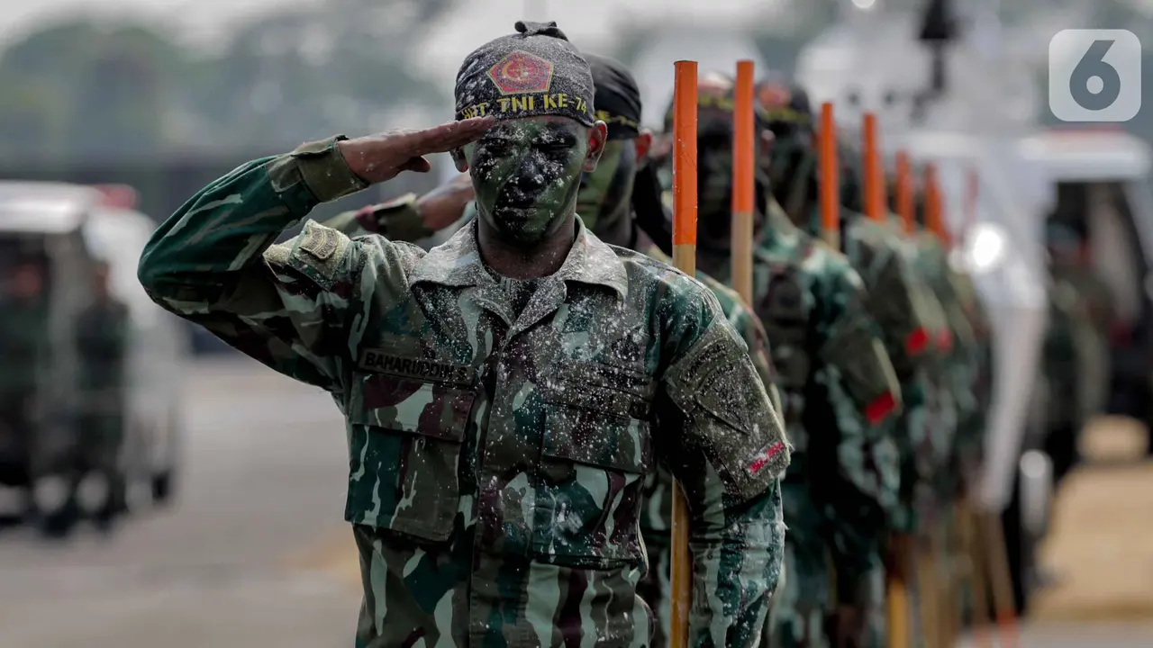 Aksi Bela Diri Personel TNI di Gladi Bersih HUT ke-74 TNI