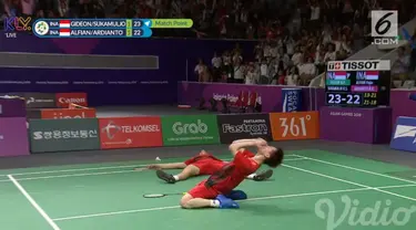 Kevin Sanjaya dan Marcus Gideon menyabet medali emas ke-24 Indonesia setelah mengalahkan ganda putra Indonesia Fajar/Rian.