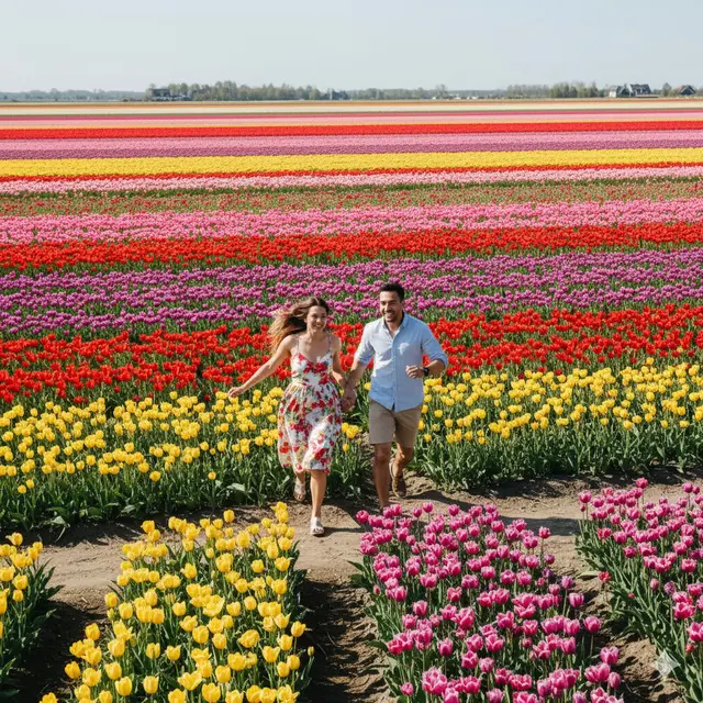 7 Prompt Gemini AI Viral Edit Foto Romantis dengan Background Bunga Tulip, Tampilan yang Menawan dan Estetik