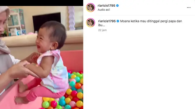 Ria Ricis Kewalahan Saat Imbangi Moana yang Sangat Aktif di Sekolah, Warganet: Baterainya Full Terus Anti Ngedrop. (Instagram @riaricis)